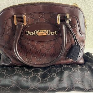 Gucci Dark Brown Leather Satchel
